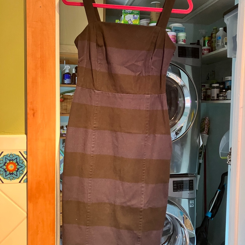 Banana Republic Black and Blue Sheath Midi Dress